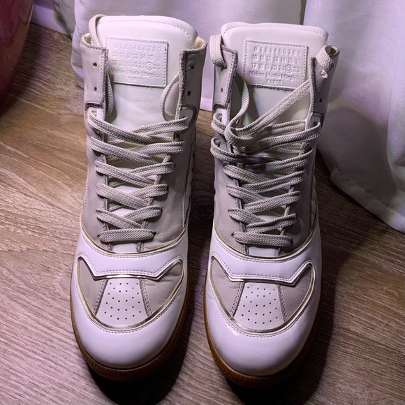 Maison Martin Margiela Cream High-Top Sneakers